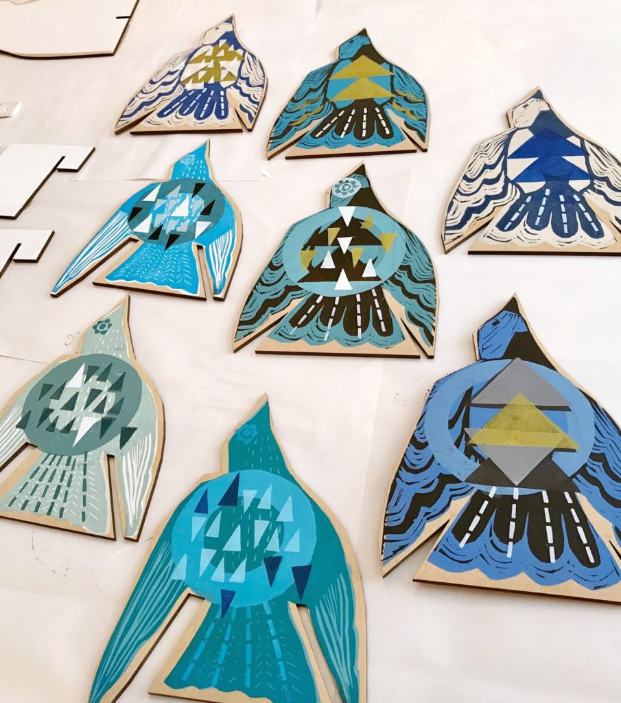 free birds printed onto wood