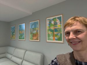 Sam and her work in situ at Longley Park