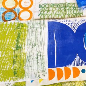 Block printing with colour & pattern on textiles
