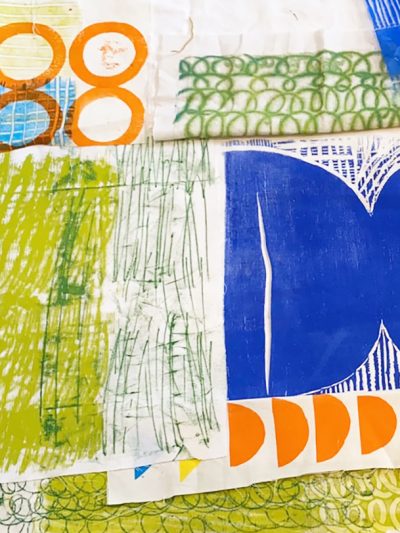 Block printing with colour & pattern on textiles
