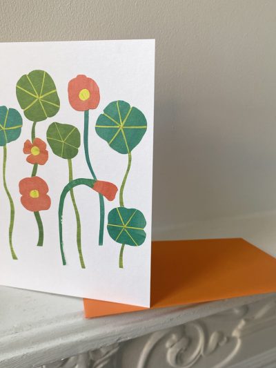 Nasturtiums card and envelope