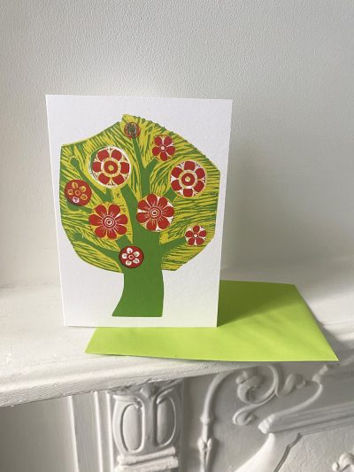 tree in blossom card and envelope