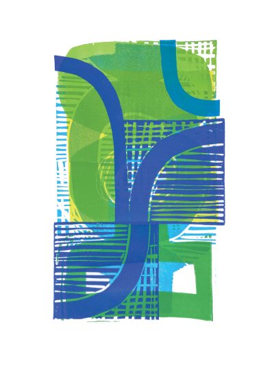 Lines & Curves abstract print from an original wood, linocut and stamp print.
