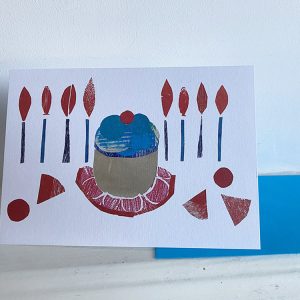 Birthday cake card and envelope