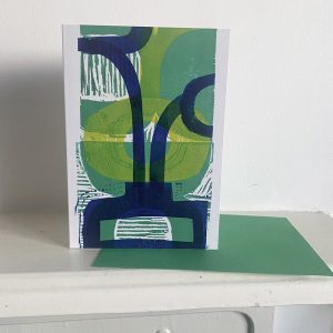 Greens and blues No l card and envelope