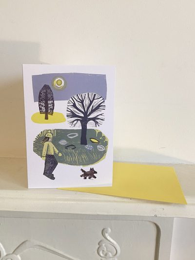 Winter walk card and envelope