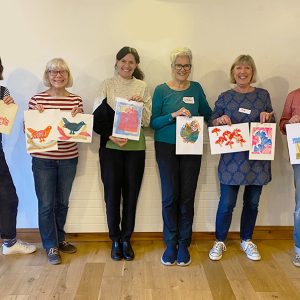 Smiling ladies with their prints