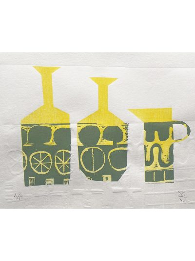 Set of Three woodcut print