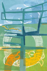 Calm before - woodcut print