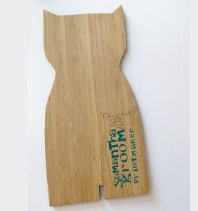 Ginger cat back showing bamboo grain