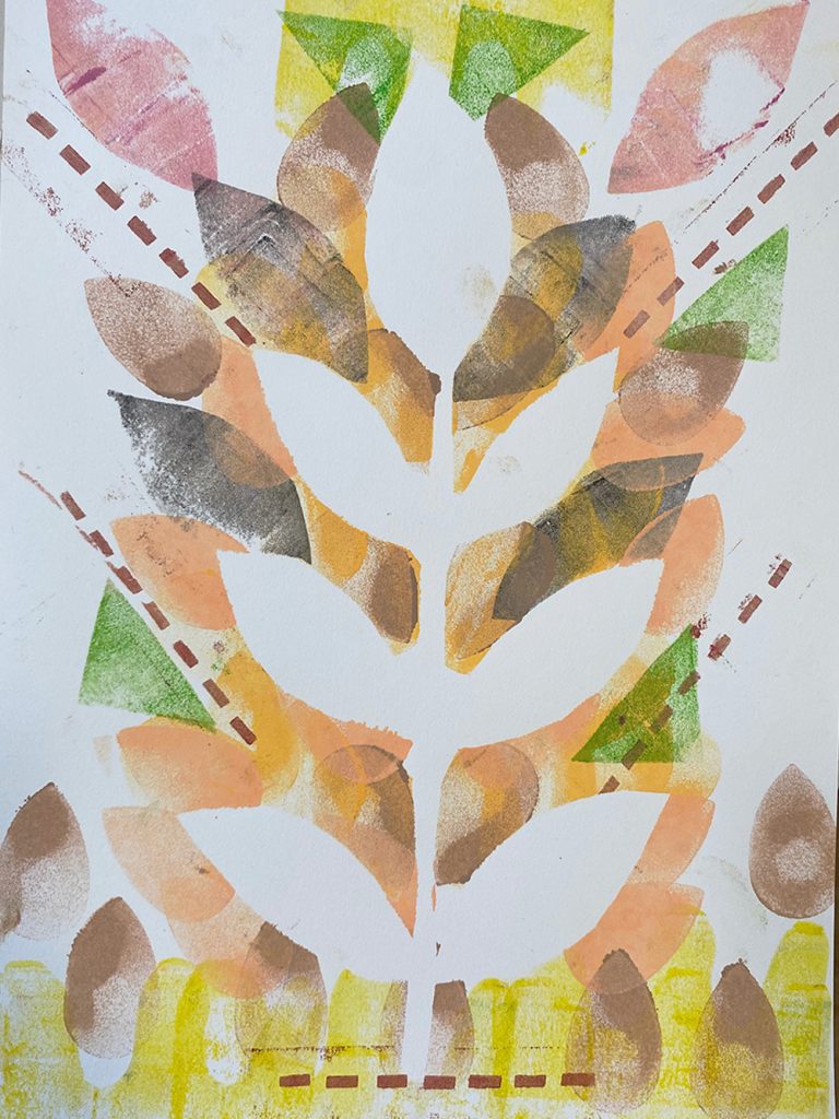 floral stamp printed image