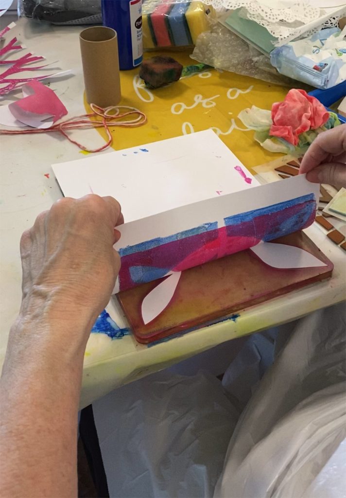 Gelli printing in action