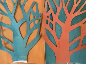 orange and green trees
