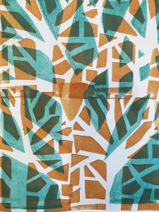 stamp printed trees 1