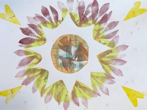 stamp printing design with birds