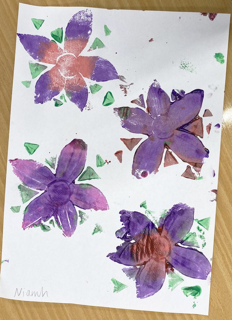 floral stamp prints