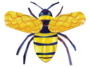 Honey bee collage print